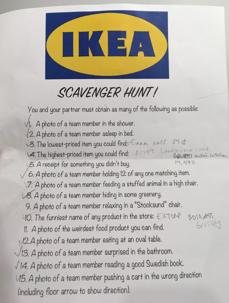 Ikea Scavenger Hunt - A Love Letter To Food