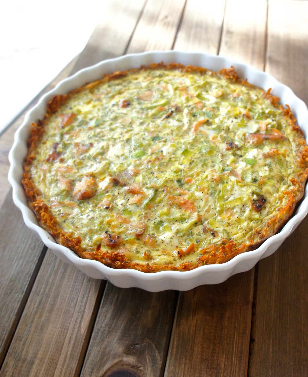 Smoked Salmon Quiche With Crispy Potato Crust - A Love Letter To Food